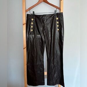 Derek Lam Robertson Vegan Leather Cropped Pants, Size 14